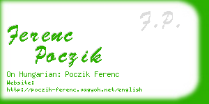 ferenc poczik business card